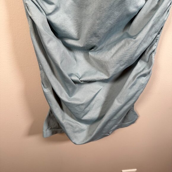 Blanqi Everyday Maternity Cap Sleeve Maternity Dress Size M/L Blue Crew Neck - Picture 7 of 8